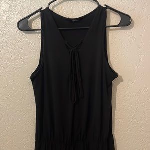 Ambiance- Black sleeveless jumpsuit with cinches waist